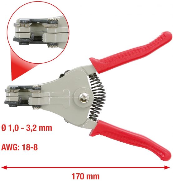 KS Tools 115.1029 Automatic wire stripper, red, 1-3.2mm - Image 2