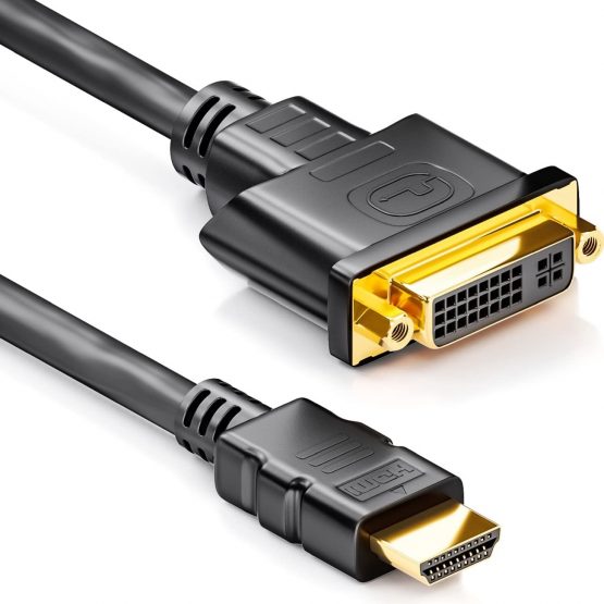 deleyCON HDMI to DVI Adapter Cable - HDMI Plug to DVI Socket 24+5 1080p Full HD HDTV 1920x1080 for TVs Projectors PCs - Black - Image 2