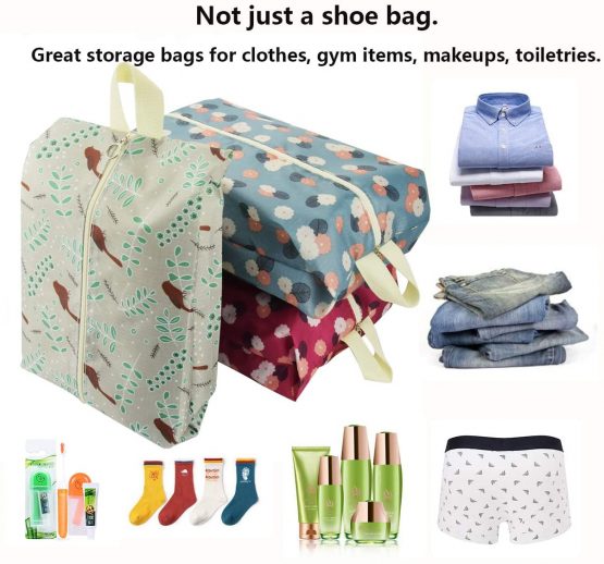 Travel Shoe Bags Waterproof Portable Shoe Storage Pouch with Handle for Men & Women (8 Pack 2 Size Cute Pattern) - Image 4