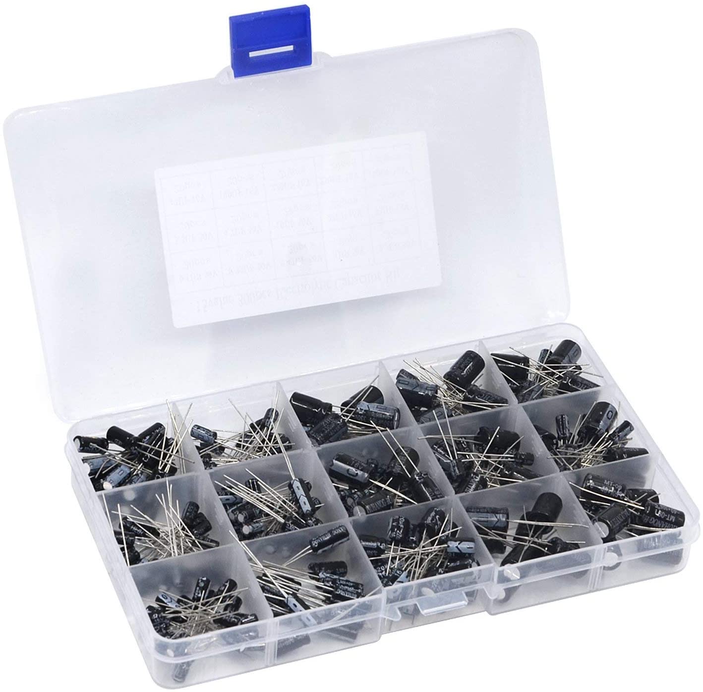 ARCELI 300pcs 15Value Electrolytic Capacitor Range 0.1uF to 470uF Capacitor Assortment Kit