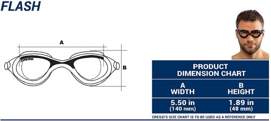 Cressi Adult Flash Swimming Goggles - Image 2