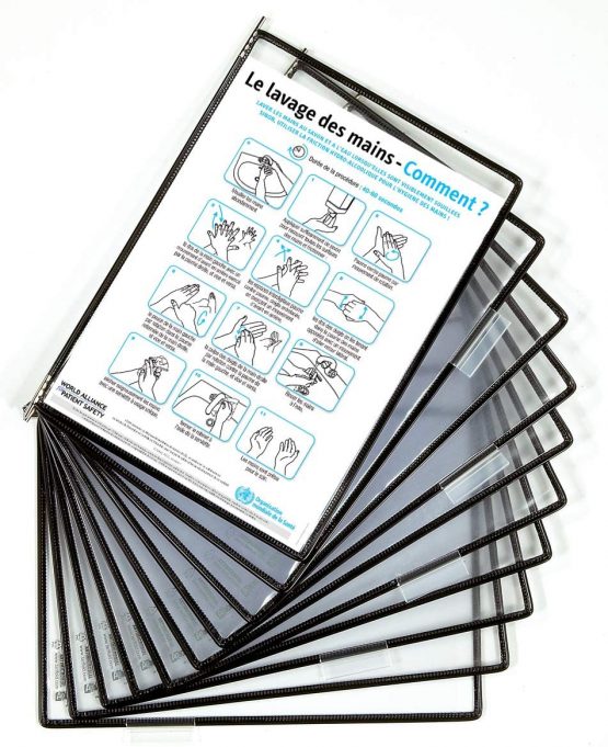 Sterifold Display System Wall-mounted Expandable with 10 Anti-microbial Pivoting Pockets A4 Ref TAA414507 - Image 3