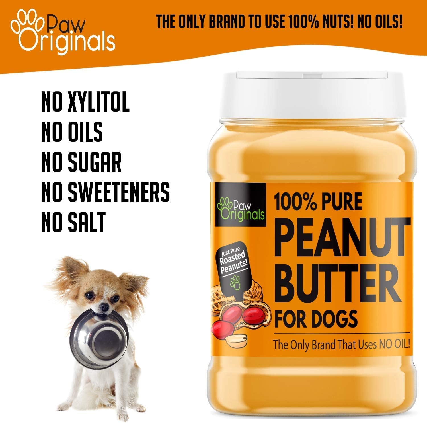Peanut Butter For Dogs Puppy – Only Brand With No Added Oil