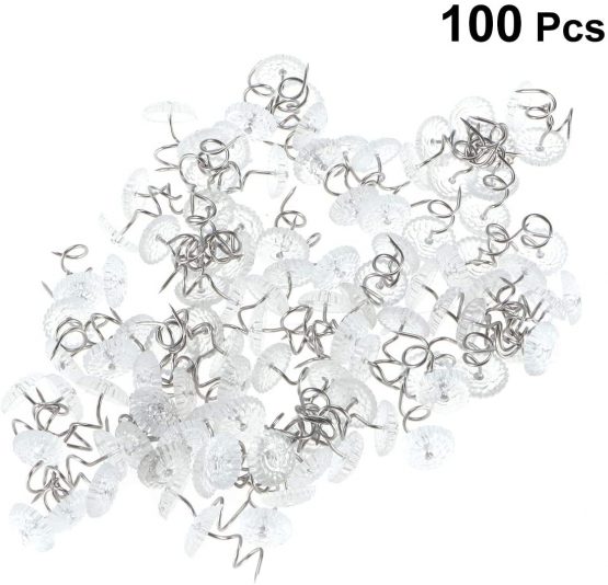 Artibetter 100Pcs Twist pins bed sheet clip fixer clear heads for hold slipcovers