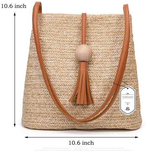 GL-Turelifes Tassel buckets Totes Handbag Women's Hobos and Shoulder Bags Crossbody Bag 3 Back Method (Brown Handle) - Image 3