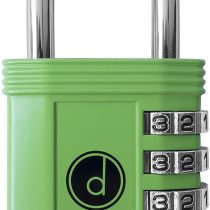 Padlock 4 Digit Combination Lock - for Gym School Locker, Outdoor Gate, Shed, Fence, and Storage - Weatherproof Metal - Keyless, Easy to Set, Resettable - Green