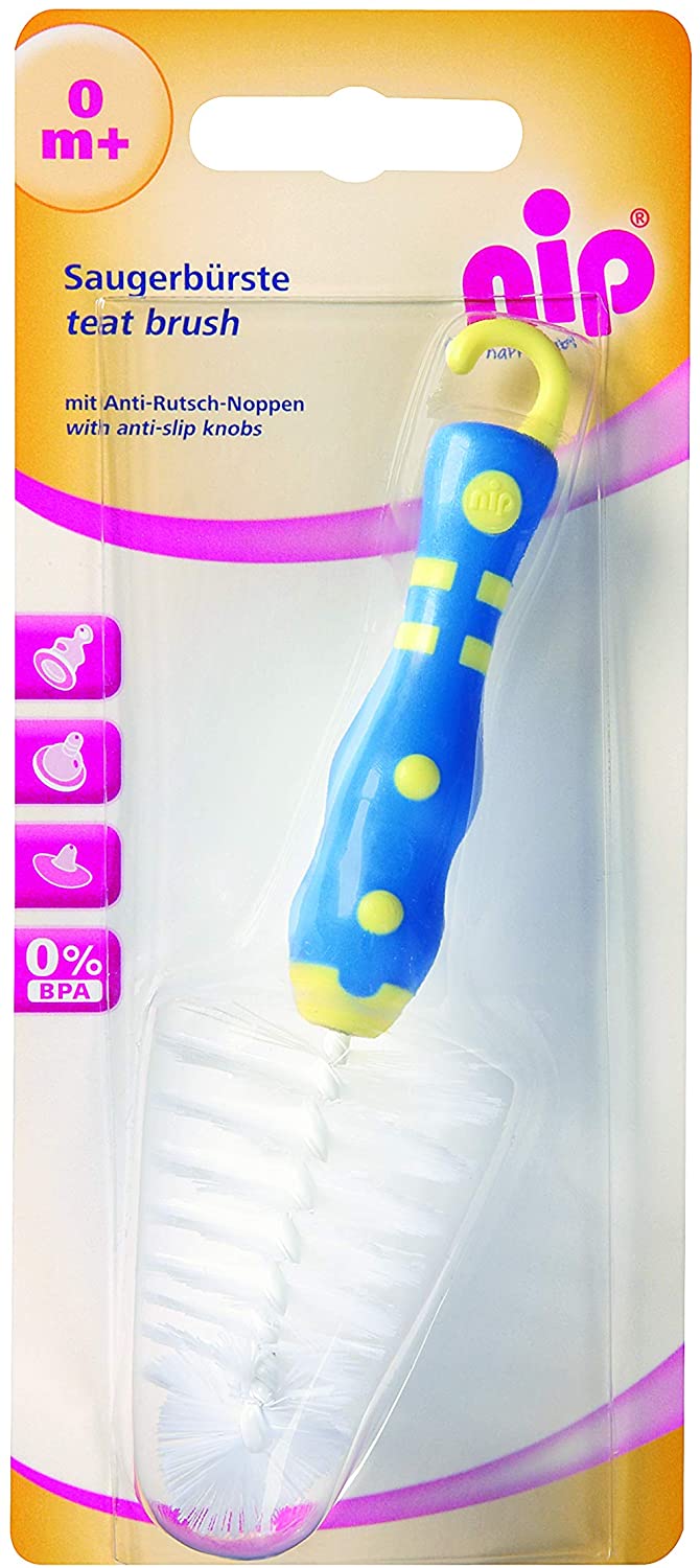 Nip Teat Brush with a Non-Slip Handle, Blau, Gelb - Image 2