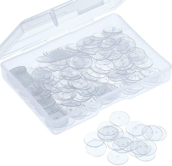 WILLBOND Clear Disc Pads to Stabilize Earrings, Plastic Discs for Earring Backs.