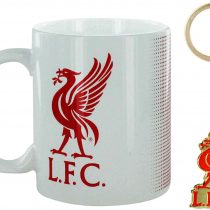 L.F.C Official Liverpool Football Crest Ceramic 11oz Mug & Crest Keyring Gift Set