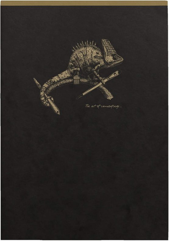Clairefontaine 102636C Glued Pad with Flying Spirit Kraft Header 140 Removable Ivory Pages 14.8 x 21 cm 90 g Lined Glossy Card Cover Black Random Design - Image 4