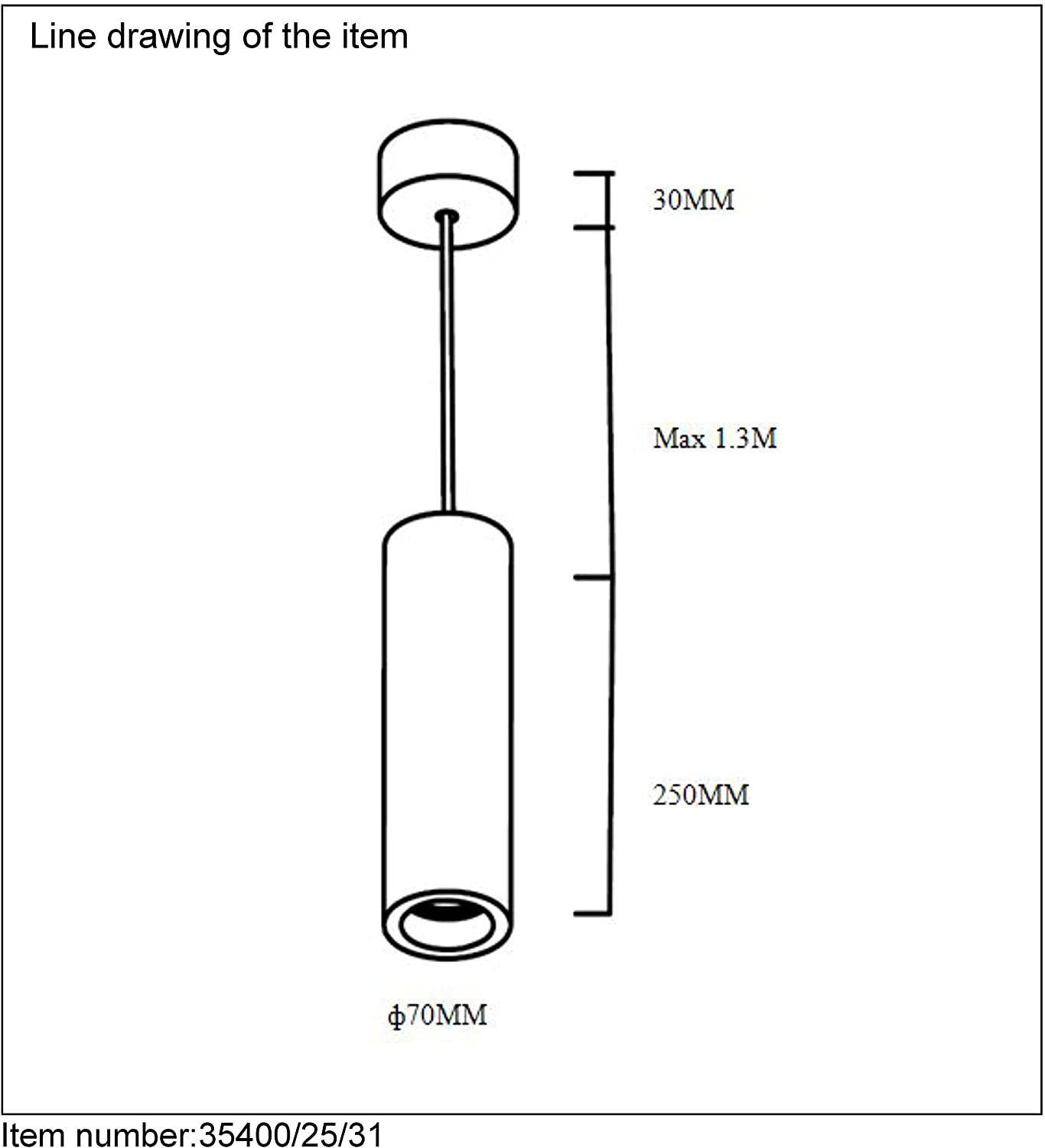 LUCIDE Gipsy - Pendant Light - diameter 7 cm - 1xGU10 - White, 1 x 1 x 130 cm - Image 4