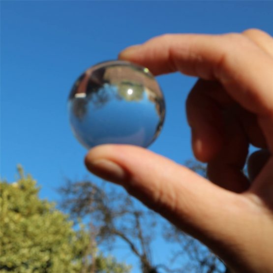 2 x 30mm Polished Clear Plastic Sphere Transparent Perspex Acrylic Solid Spheres Balls + Storage Pouch - Image 3