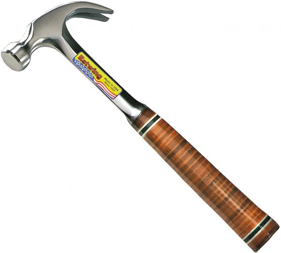 Estwing E16C 16oz Curved Claw Hammer, Smooth Face, Leather Grip