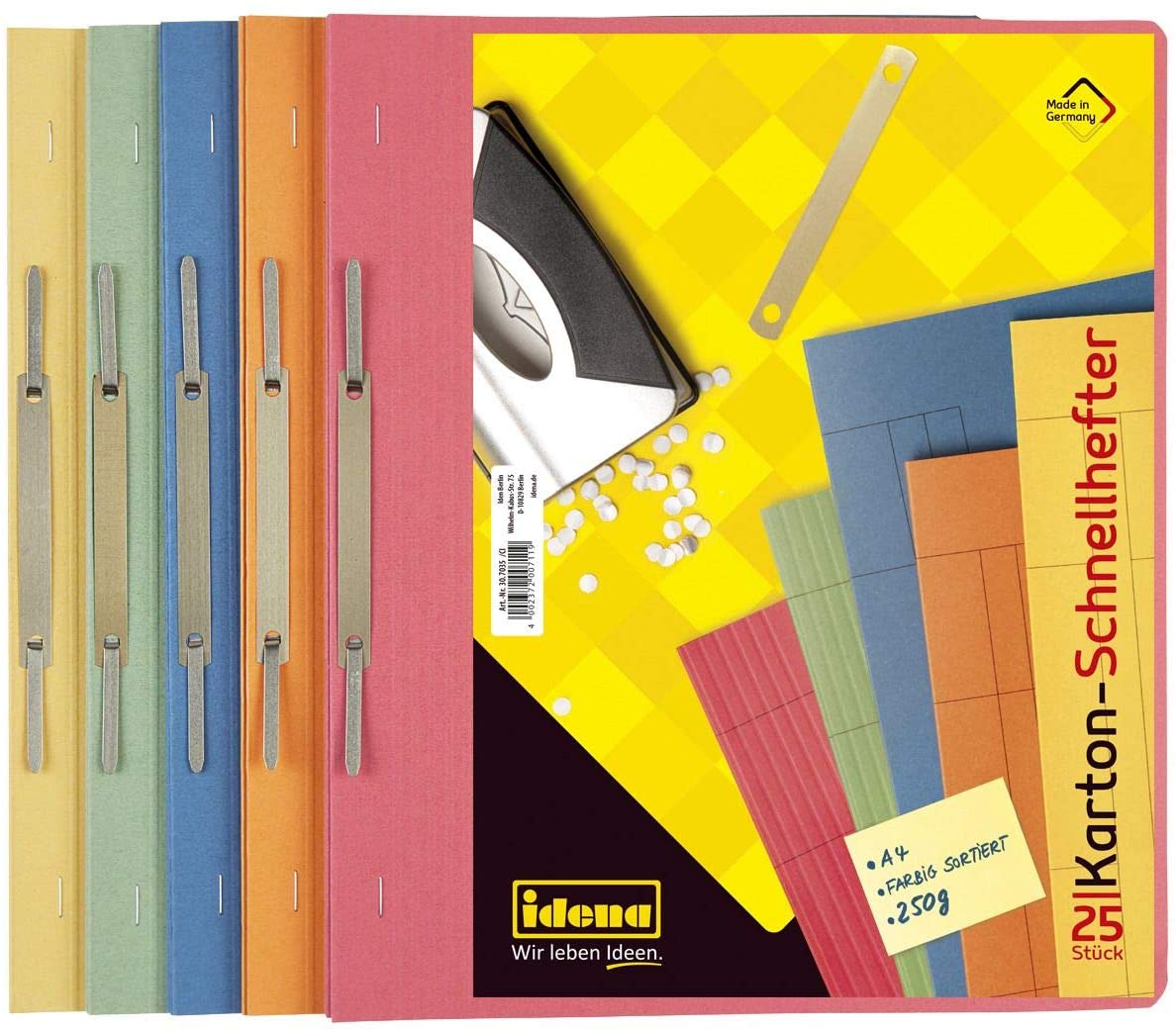 Idena Box File Folder A4 Assorted Pack of 25, assorted colours, DIN A4