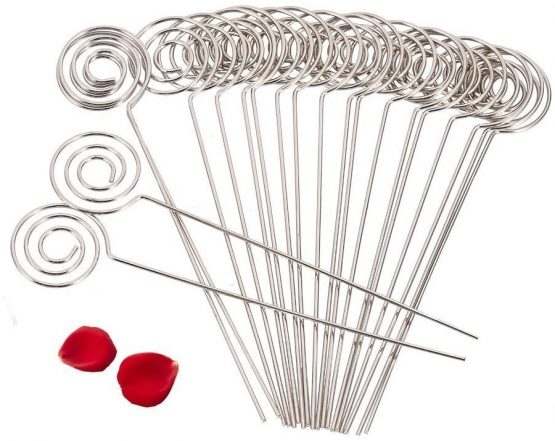 50Pcs Metal Wires Business Card Holder Memo Photo Picture Paper Note Clip Holder DIY Craft Home Office Supplies (Size : 1#)
