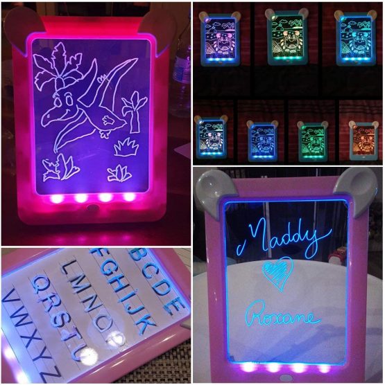 PHYLES Magic Drawing Board, Portable Writing Board, Handwriting Toys for Kids, Draw, Sketch, Art, Educational Toys and Gifts, Includes 10 Stencils, 4 Drawing Pens, 1 Cleaning Cloth (new blue) - Image 4