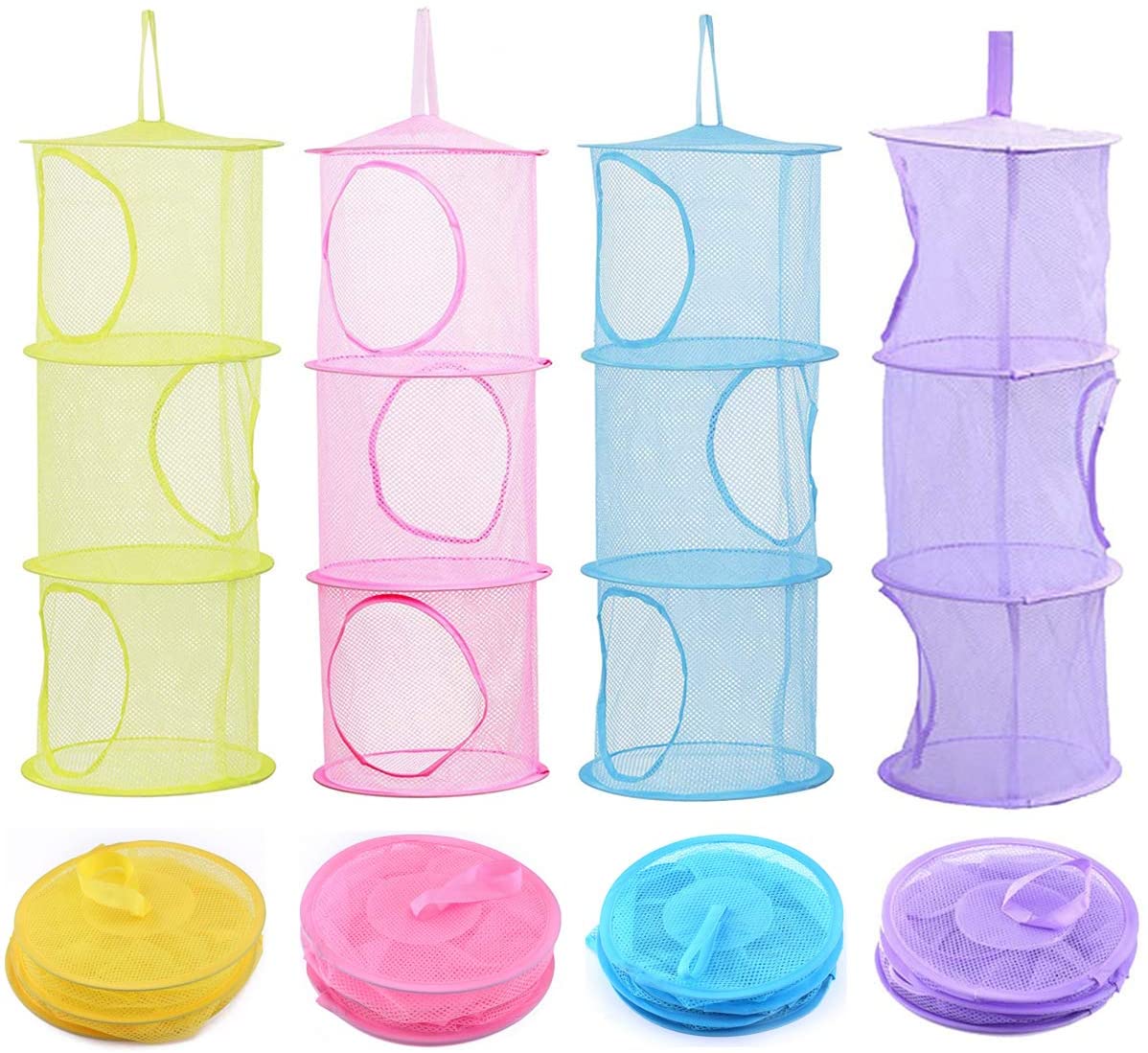 mengger Hanging Mesh toy storage Basket holder Small Toy Box Organizer