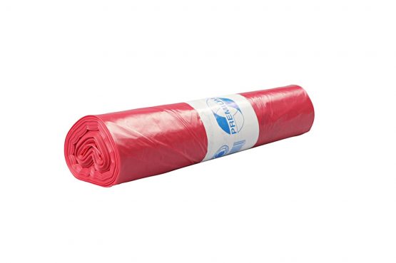 Deiss Type 60 Premium 11001 Rubbish Bags 700 x 1100 mm, 25 per roll, Red - Image 2