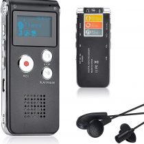 Lychee 8GB Voice Recorder USB Rechargeable Dictaphone LCD Recorder with Multifunctional Digital Audio and MP3 Player (Black)