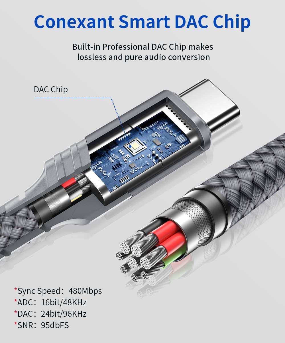 JSAUX USB C to 3.5mm Headphone Jack Adapter - Image 4