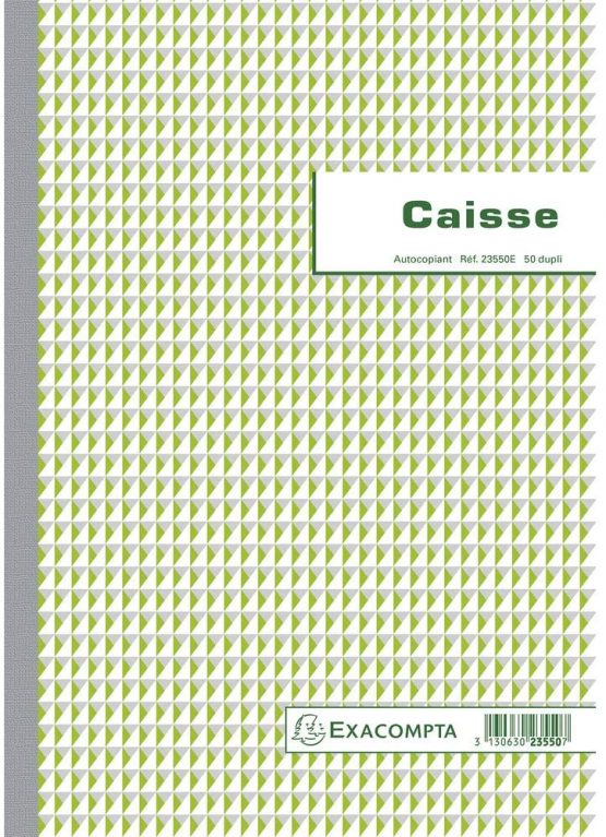 Exacompta A4 Vertical Duplicate Carbonless Copy French Printed Cash Record Book