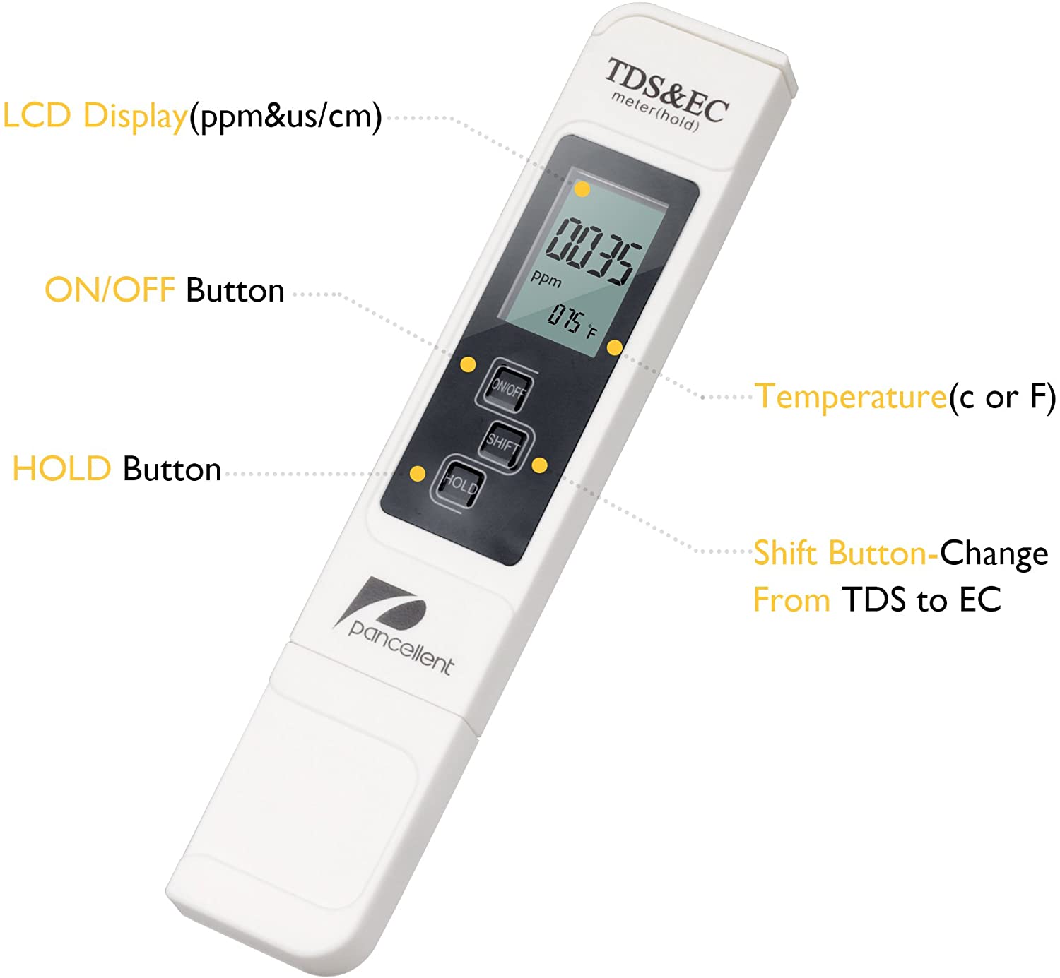 Water Quality Test Meter Pancellent TDS PH EC Temperature 4 in 1 Set