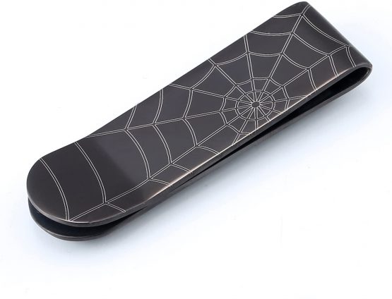 DonDon Men's Money Clip Stainless Steel Black Spider