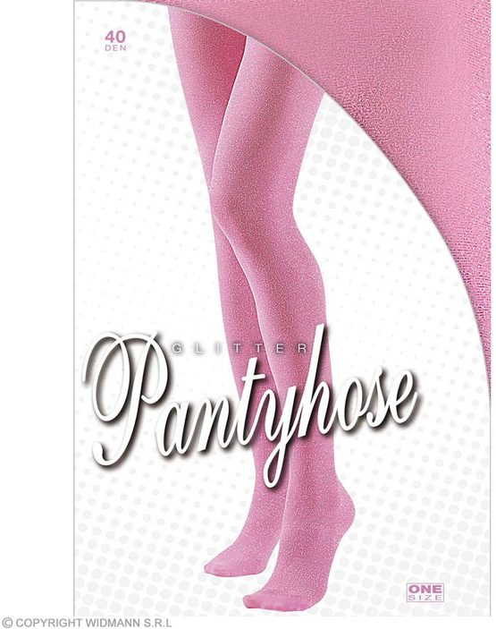 Pantyhose Glitter 40 Den Pink Accessory for Lingerie Fancy Dress - Image 3