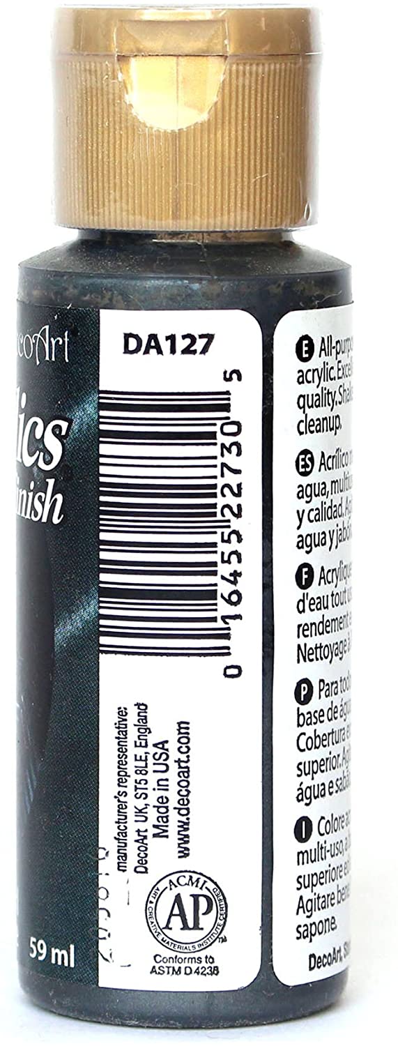 DecoArt Americana Acrylic Metallic Paint, Black Pearl, 59 ml (Pack of 1) - Image 2