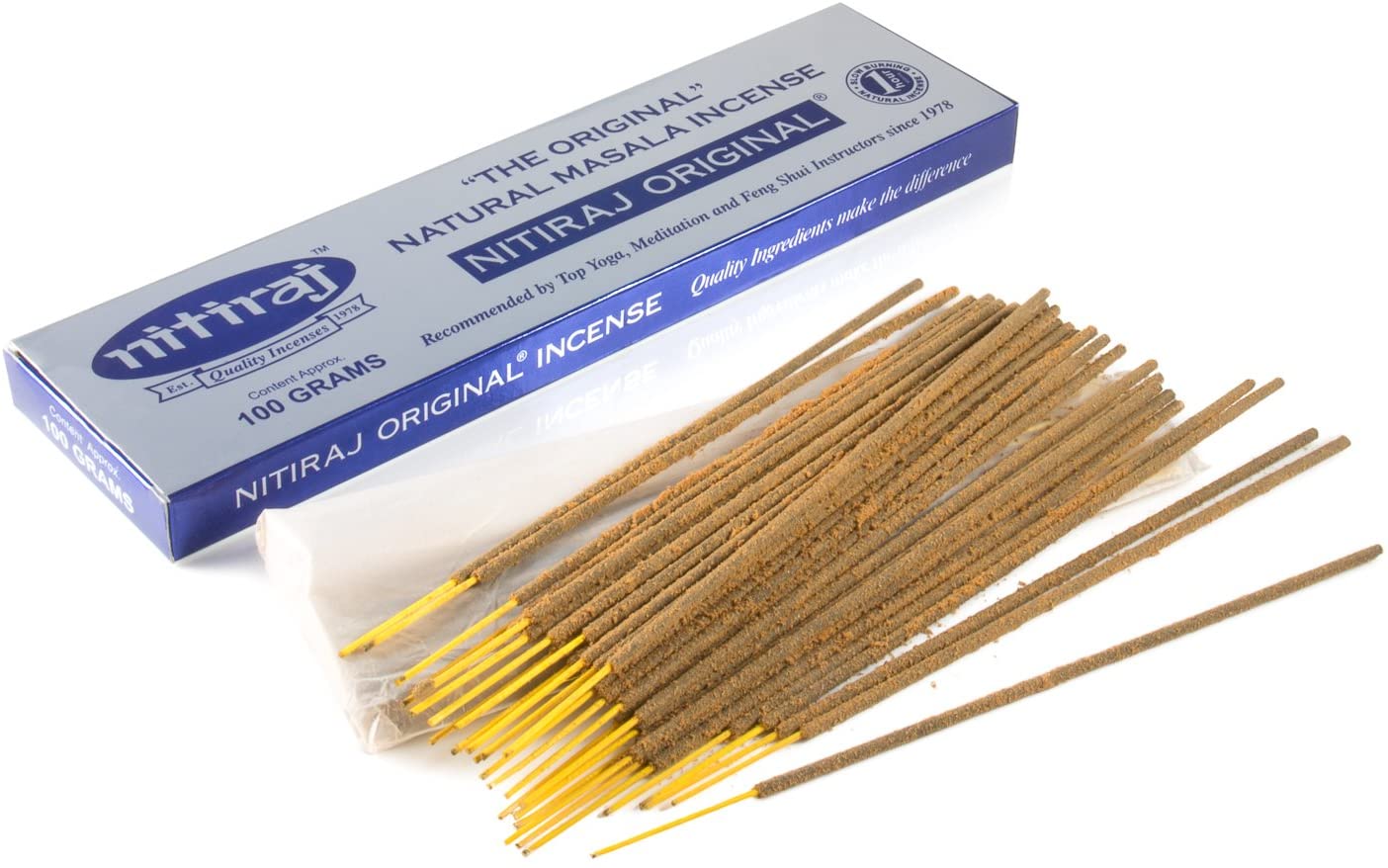 Nitiraj Original Quality Masala Natural Incense Sticks 100g (Silver and Blue Pack) Big Box Recommended For Yoga, Meditation - Image 3