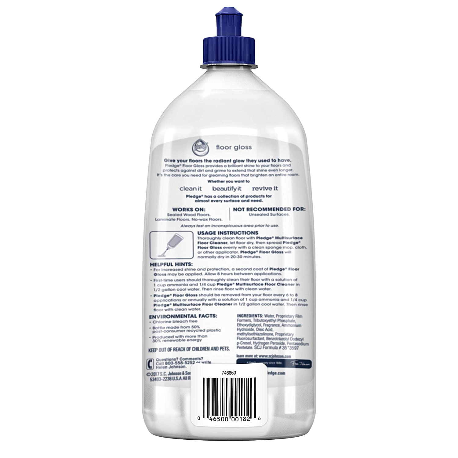 Pledge 11182 Revive It Floor Gloss, 27 Ounce, Clear Transparent Liquid