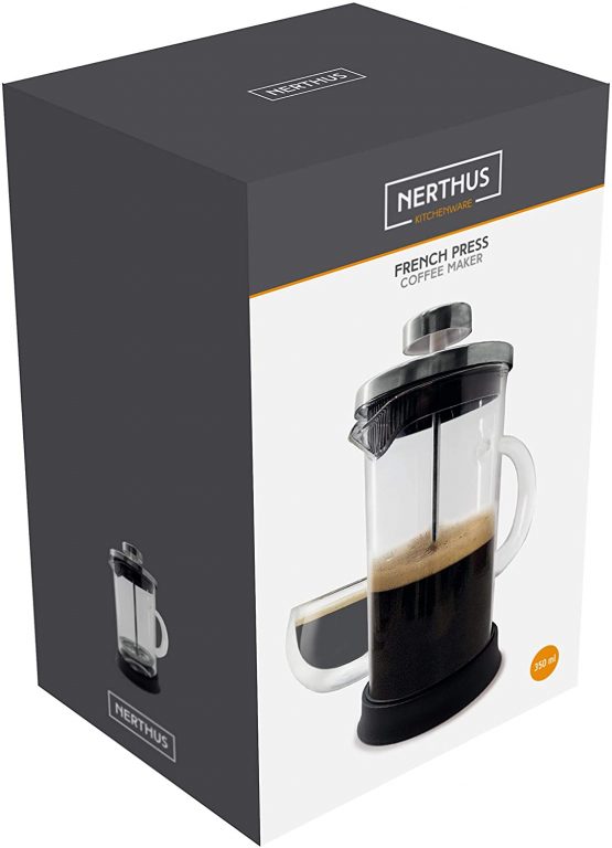 Nerthus French Press Coffee Maker 350 ml, Glass, 12 oz - Image 3