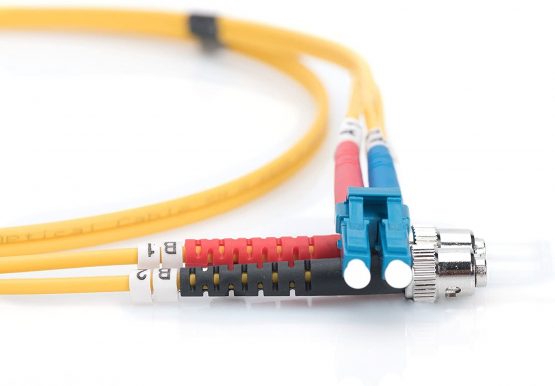 DIGITUS LWL patch cable OS2-3 m LC to ST fiber optic cable - LSZH - Duplex Singlemode 09/125µ - 10 GBit/s - Yellow - Image 2