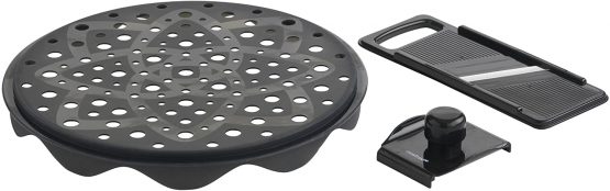 Mastrad Kitchen Stainless Steel Double Sided Zester Grater with Guided Guard- Ergonomic Handle, Non-Slip Edge, Dishwasher Safe, Black - F21952