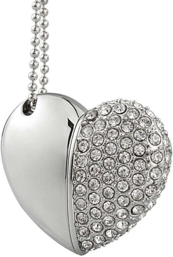 10pcs 16GB USB 3.0 Memory Stick Jewelry Necklace for Christmas USB 3.0 Flash Drive 16G Silver Metal Heart - Image 4
