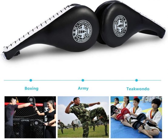 Yosoo 1 Pair of Taekwondo Double Kick Pad Target Tae Kwon Do Karate Kickboxing Training TKD Kicking Pad Practice Kick Target Training Double Face Kick Foot Pad Martial Arts Equipment Sporting Goods Paddle - Image 4