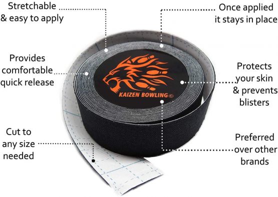 Bowling Tape - Protective Fitting Thumb & Finger Tape - Tenpin Bowling Accessories For Thumb Protection (Black/Red/Blue/Natural) - Image 2
