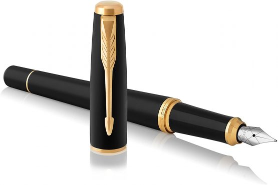 Parker Urban Fountain Pen | Muted Black with Gold Trim | Medium Nib with Blue Ink | Gift Box - Image 3