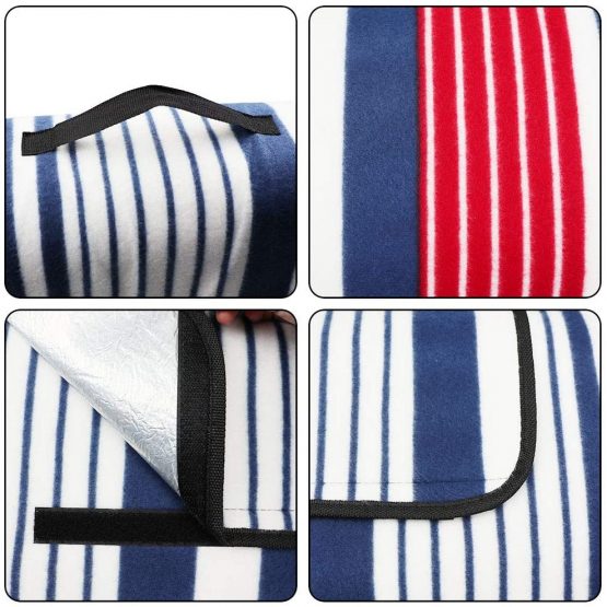 LIVEHITOP Fleece Picnic Blanket Waterproof Backing 200x200 cm - Portable Compact Thickening Extra Large Mat Rug for Camping BBQ Outdoor Indoor - Image 4