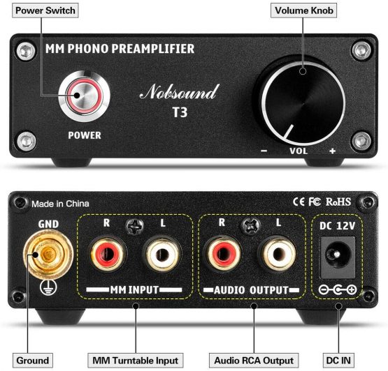 Nobsound HiFi MM Phono Stage Preamp RIAA Record Player Preamplifier Turntable Amplifier - Image 2