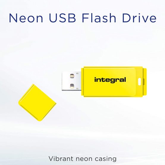 32GB USB memory stick Neon Yellow Hi-Speed flash drive 2.0, by Integral,INFD32GBNEONYL - Image 3