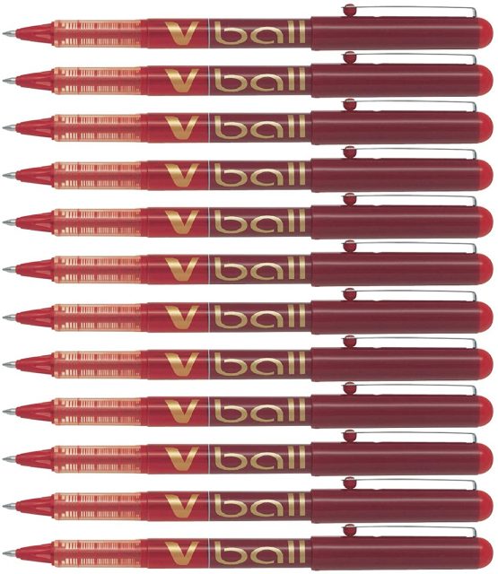 Pilot Vball 7 Liquid Ink Rollerball 0.7 mm tip (Box of 12) - Red - Image 2