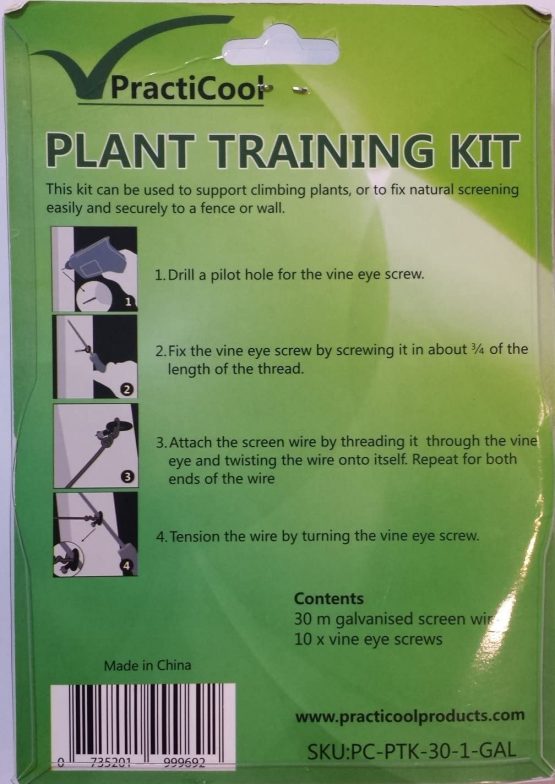 Practicool 1.6mm x 30m Galvanised Coated Garden Wire, Bonus 10 Vine Eye Screws - Image 2