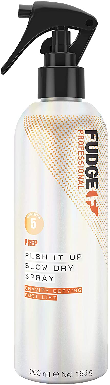 Fudge Professional Push It Up Blow Dry Spray, Volumizing Hair Spray, Eliminates Frizz and Flyaways, with Keratin, 200 ml