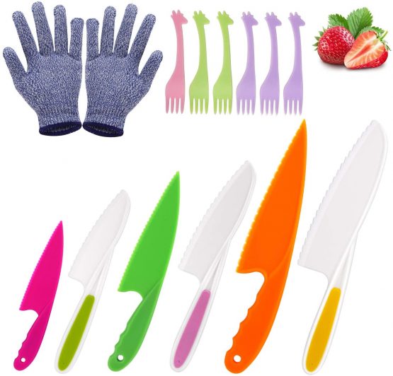 Kids Knife Joyoldelf 6 Pieces Kitchen Knife Set Plastic Child Safe   712z77QLgFL. AC SL1500  555x532 