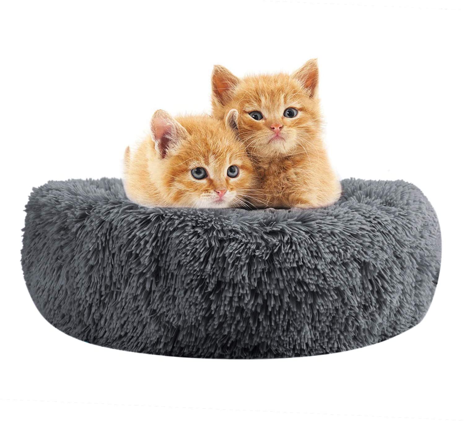 ITODA Soft Pet Bed for Cats and Small Medium Dogs Cuddler Cat Calming Bed Round Cushion Nest Bed Portable Cat Dog Puppy Bed Sofa Sleeping Bed Warm Plush Pad Mat Cozy Bed - Image 2
