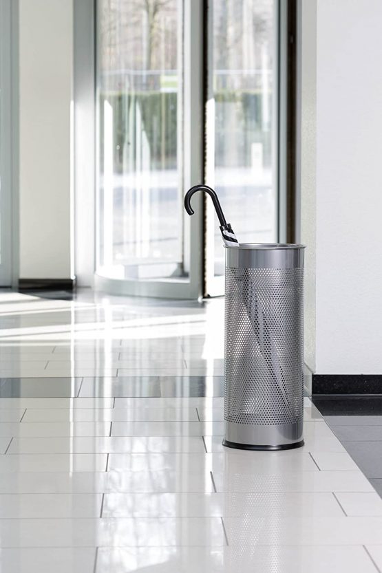 Durable Atlanta Umbrella Stand Tubular Metal Perforated 28.5 Litre - Silver Ref A2900-02618 - Image 4