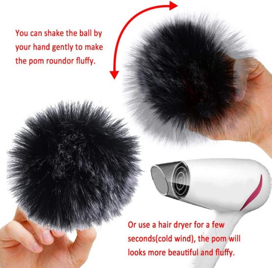 SIQUK 24 Pieces Faux Fur Pom Pom Balls DIY Faux Fox Fur Fluffy Pom Pom with Elastic Loop for Hats Keychains Scarves Gloves Bags Accessories(12 Colours, 2 Pcs for Each Colour) - Image 3