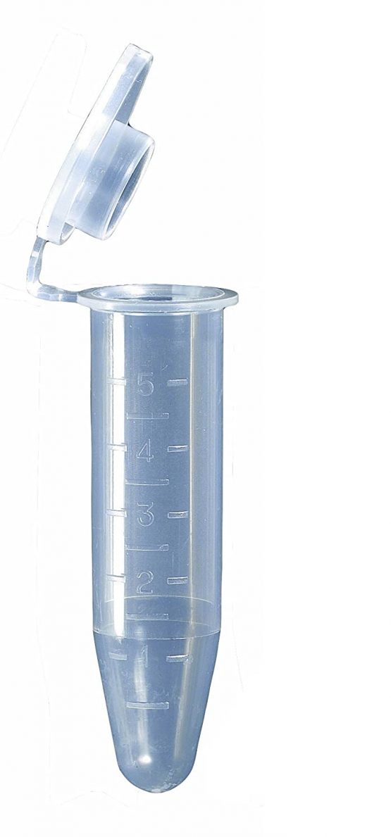 Camlab Plastics RTP/0310-N Prep Tube Conical With Cap, 5 mL, Natural (Pack of 250)