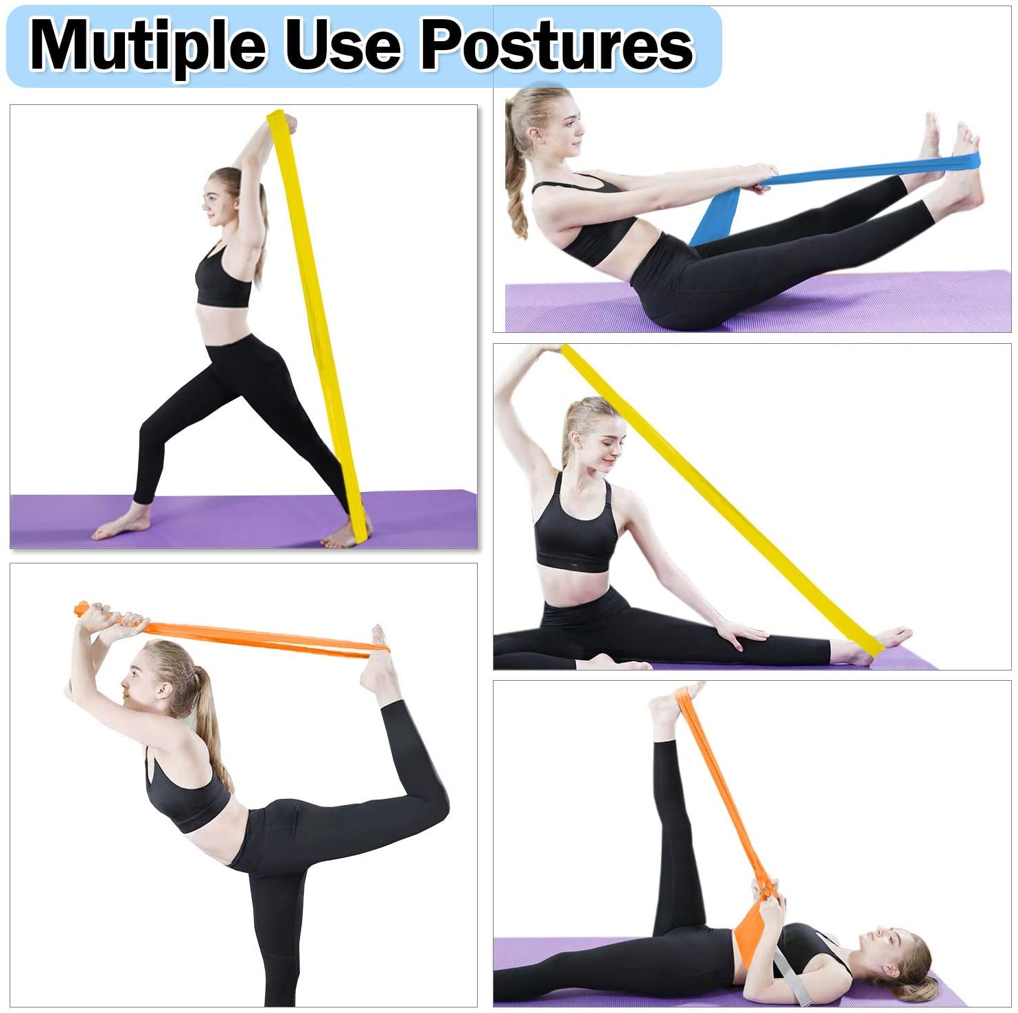 SYOSIN Resistance Band, （set 3）Professional Exercise Band with Anchor ...